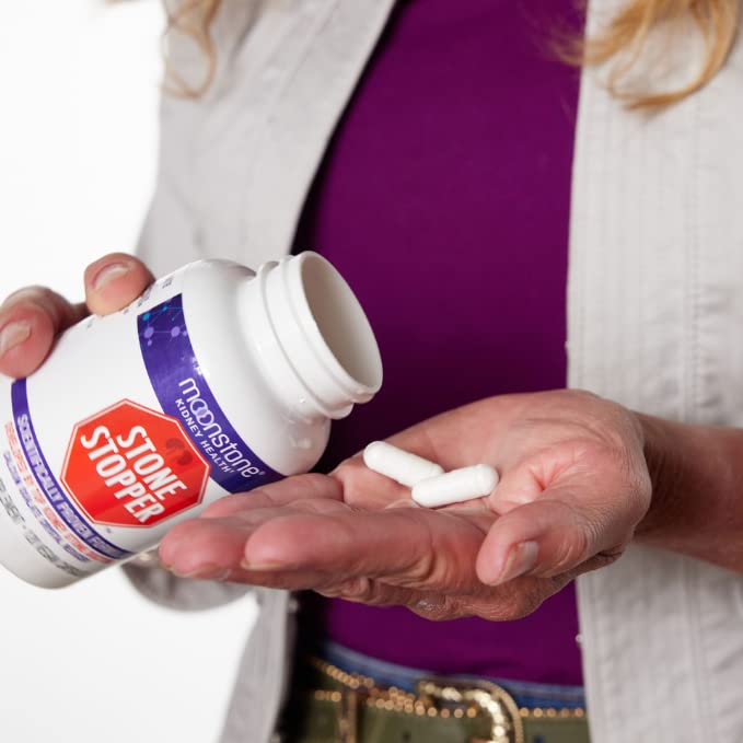 Moonstone Stone Stopper packaging box emphasizes dosage and 60-day supply.