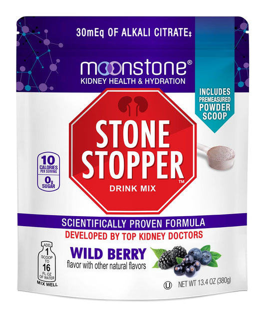 Moonstone Stone Stopper Wild Berry bottle ready for daily hydration support.