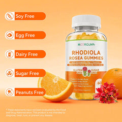 MOORGUMY Rhodiola Rosea Gummies packaging shot with branding.