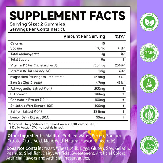 MOORGUMY saffron gummies bottle closeup highlighting quality ingredients