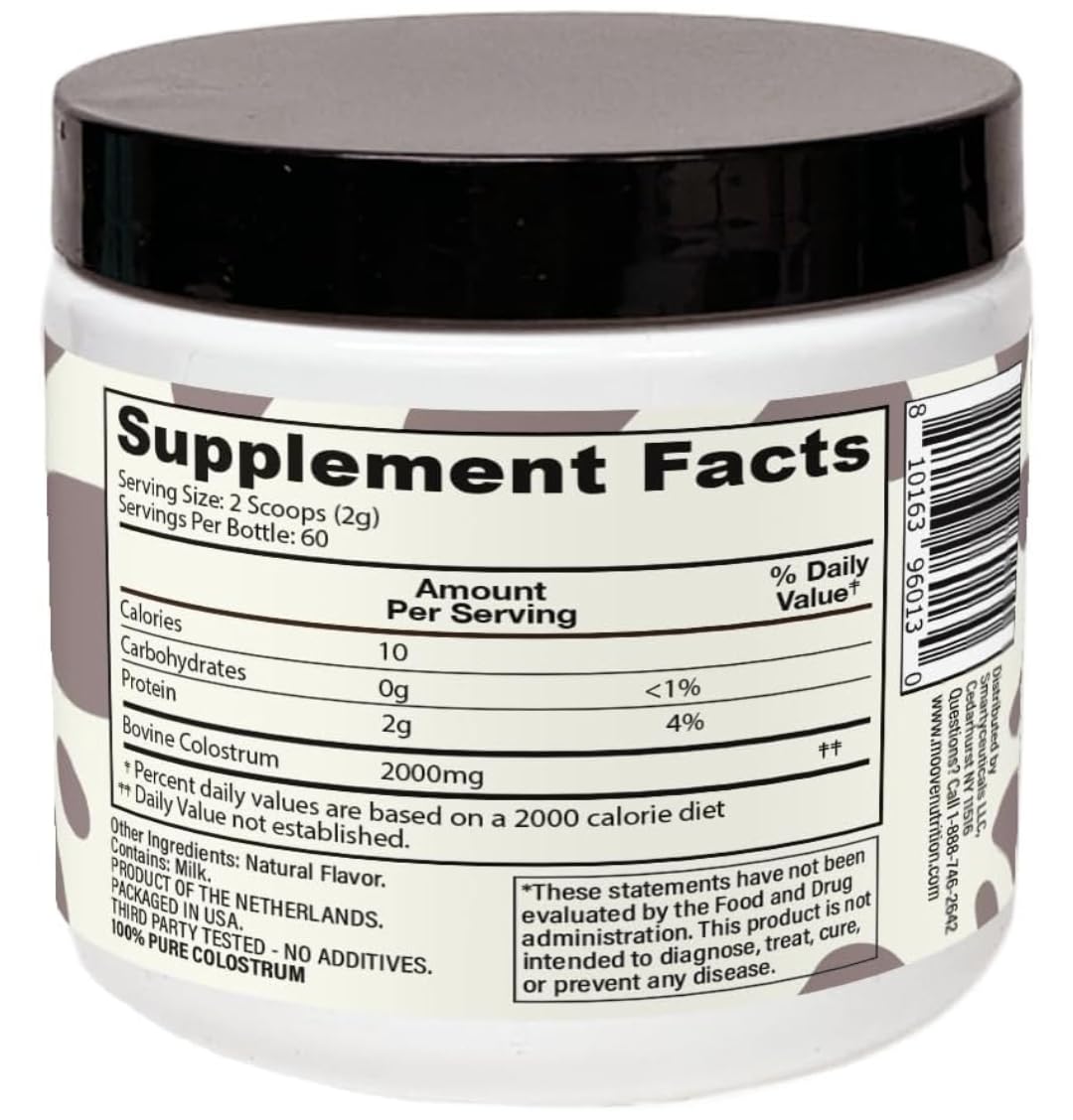MOOVE clean-label colostrum powder with no fillers or artificial additives