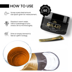 MORA IMPEX Fulvic-acid-rich Shilajit Resin closeup emphasizes mineral content.
