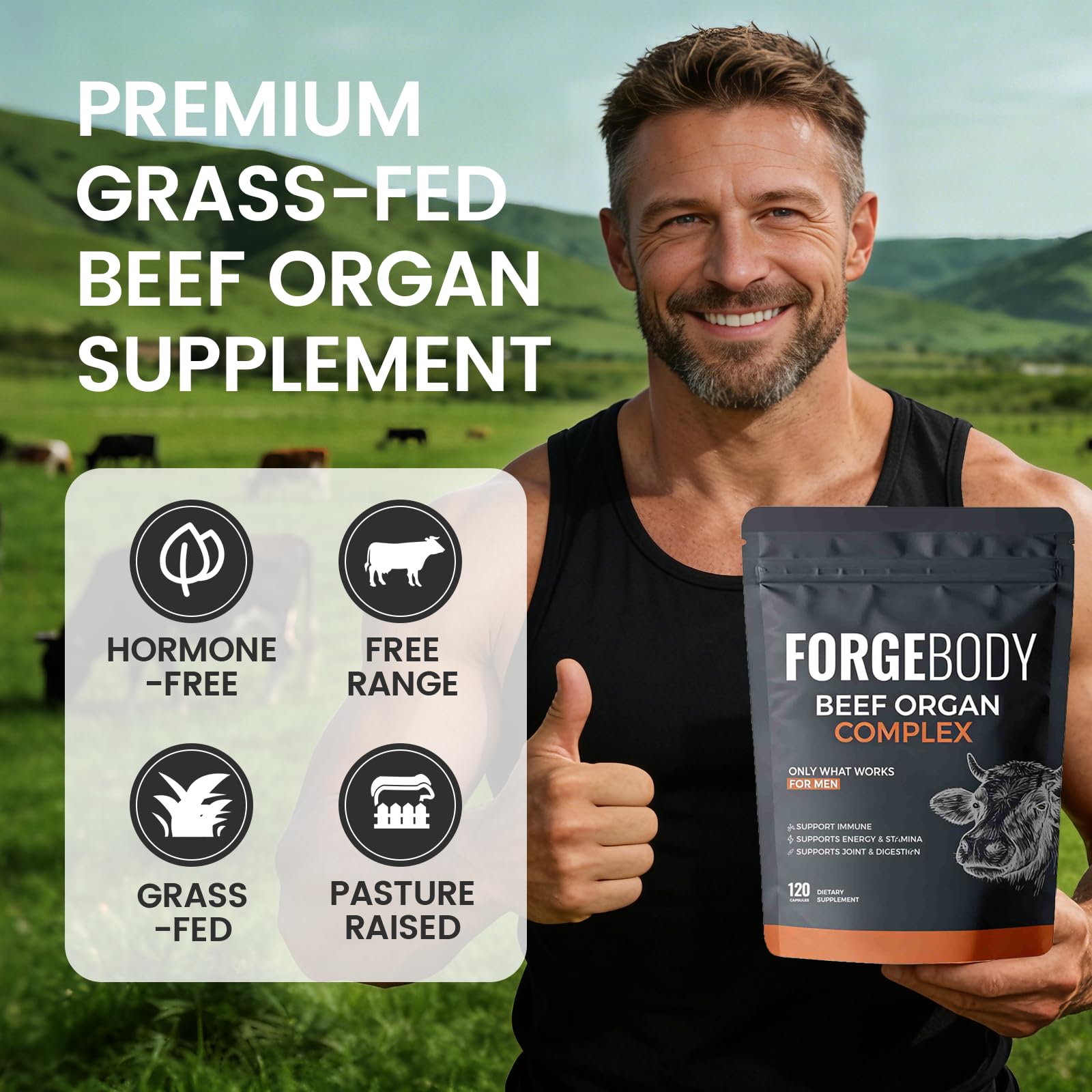 MORANDEE Forgebody capsules closeup showing easy-to-swallow capsules for daily energy