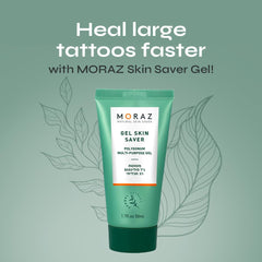 Hands applying Moraz Skin Saver Gel on sun-exposed skin for relief.