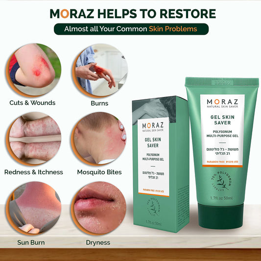 Closeup of Moraz Skin Saver Gel texture highlighting quick absorption.