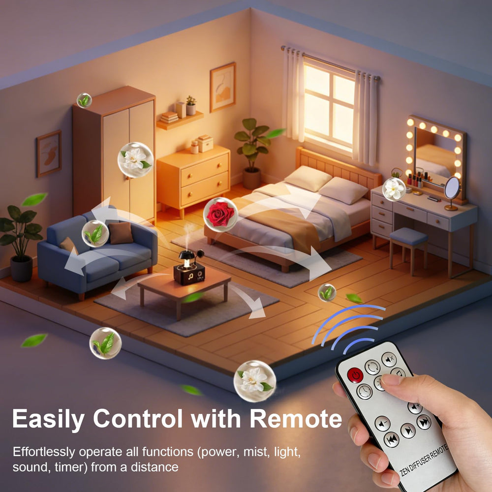 Mor bou Raindrop diffuser operates quietly for peaceful nights.