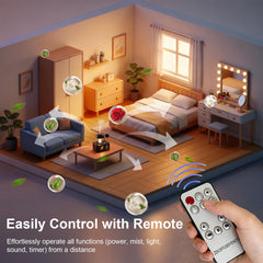 Mor bou Raindrop diffuser operates quietly for peaceful nights.
