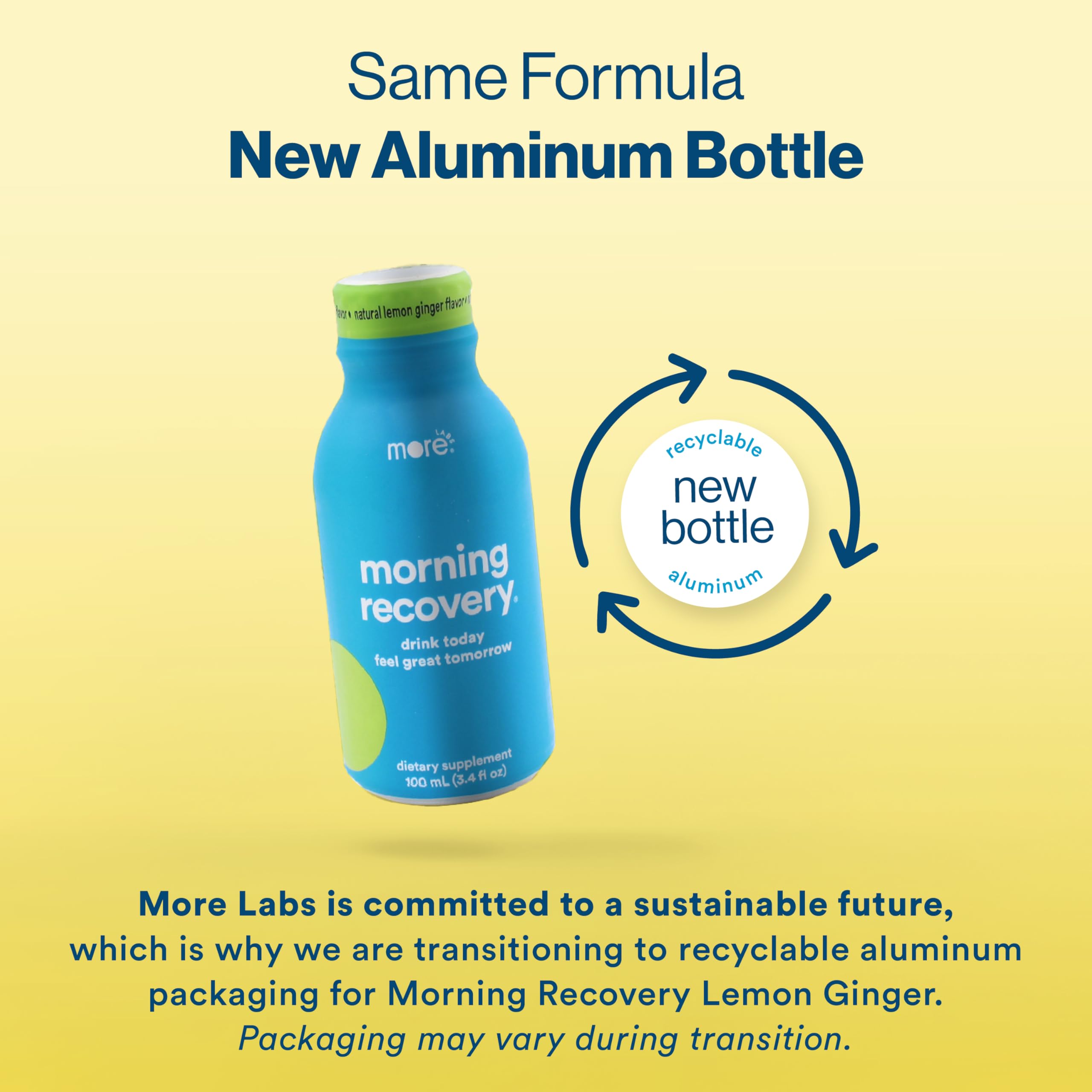 More Labs Morning Recovery bottle pour supports hydration during social events