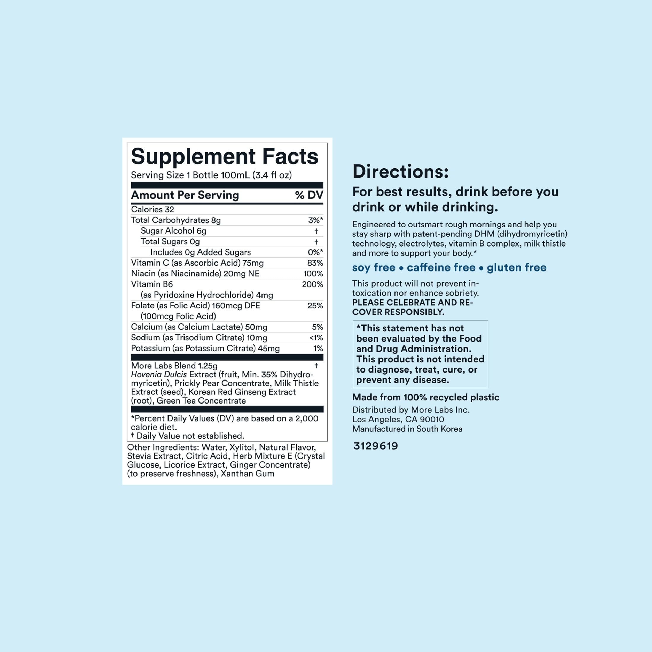 Milk thistle component highlighted in Morning Recovery bottle close-up