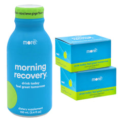 More Labs Morning Recovery lemon-ginger bottle for post-drink hydration