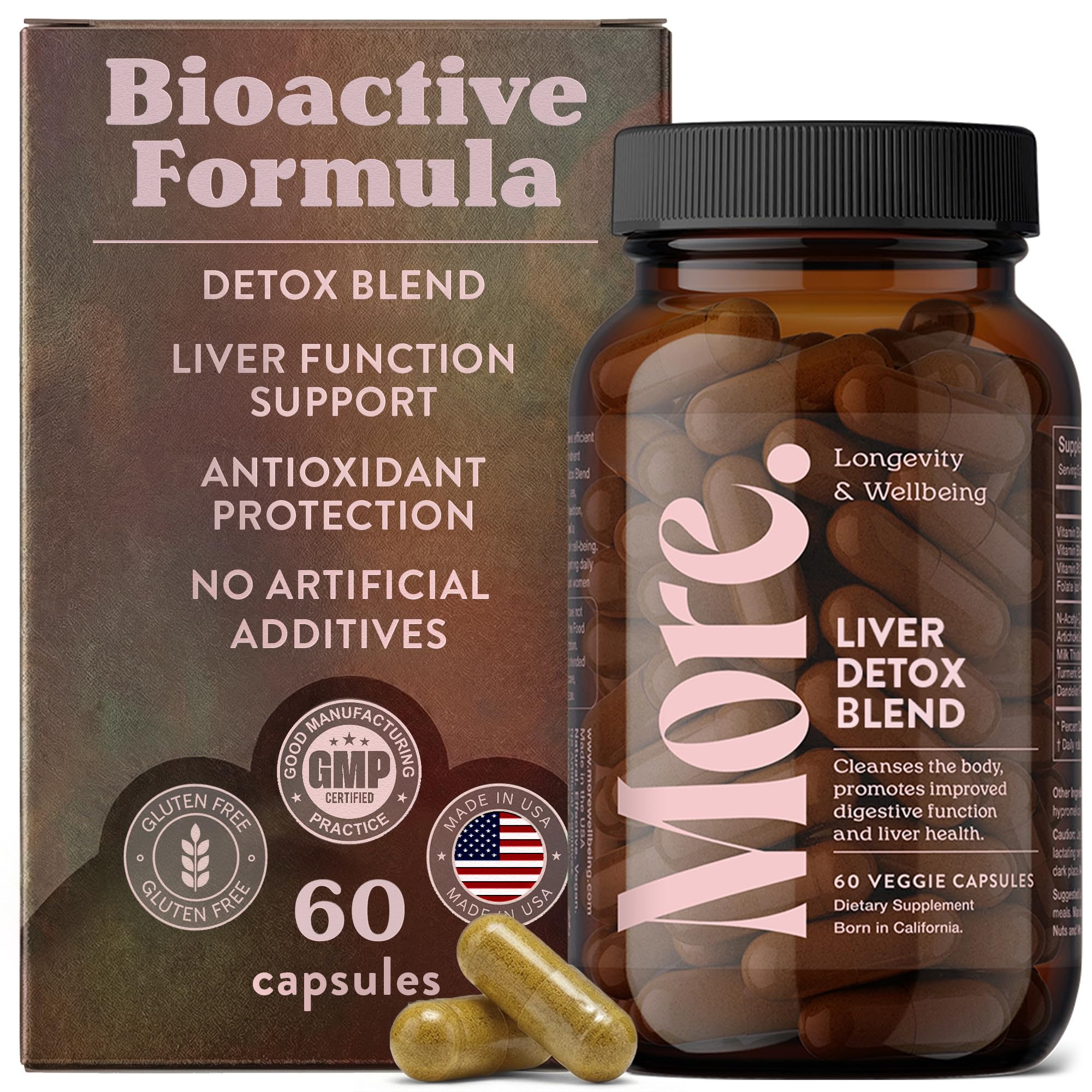 More. Liver Cleanse bottle with clean-label design for daily liver support.