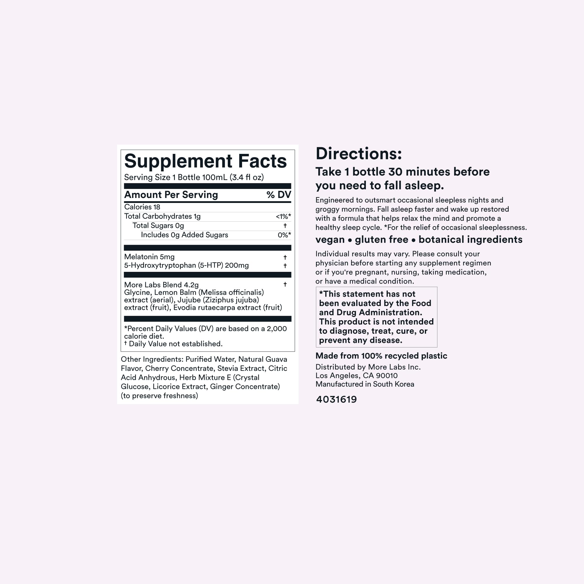 Dream Well label closeup highlighting non-habit forming formula