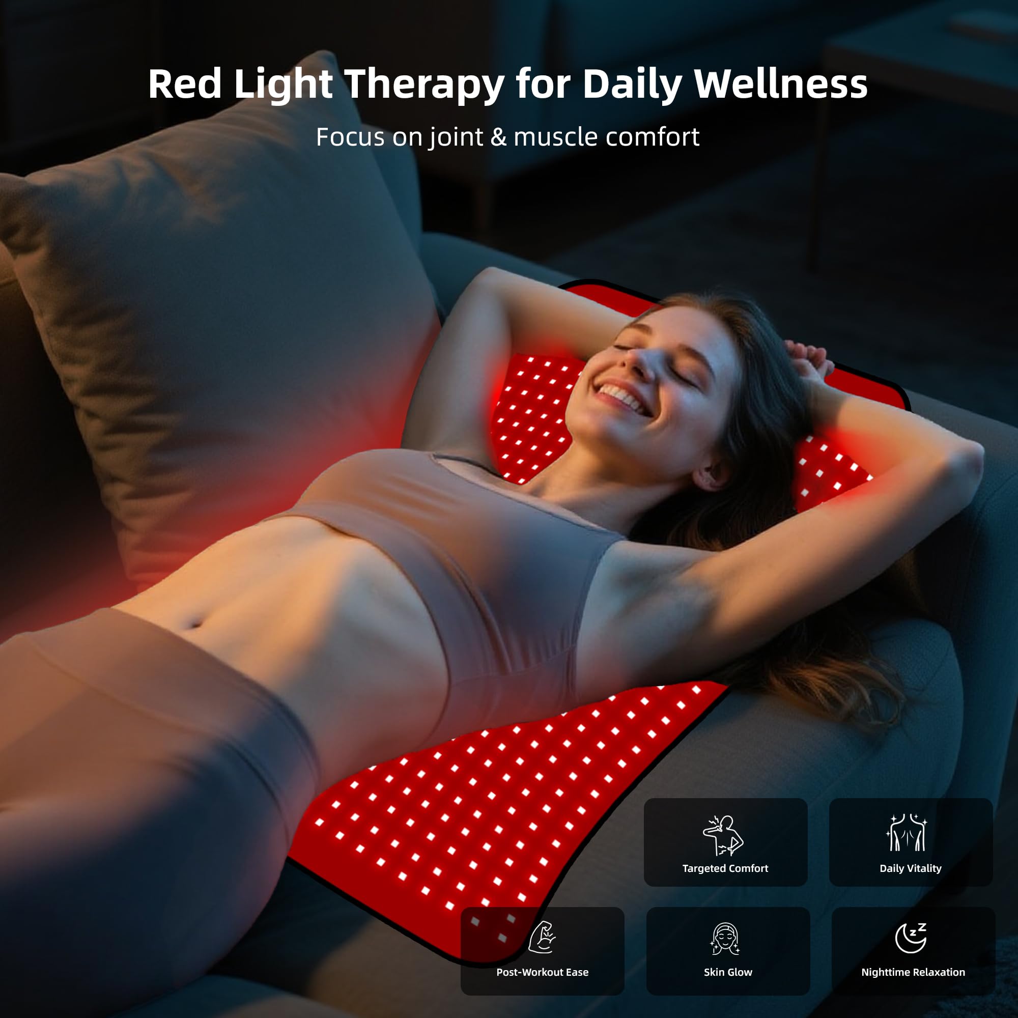 Morespond red light therapy mat abdomen relief for midsection tension