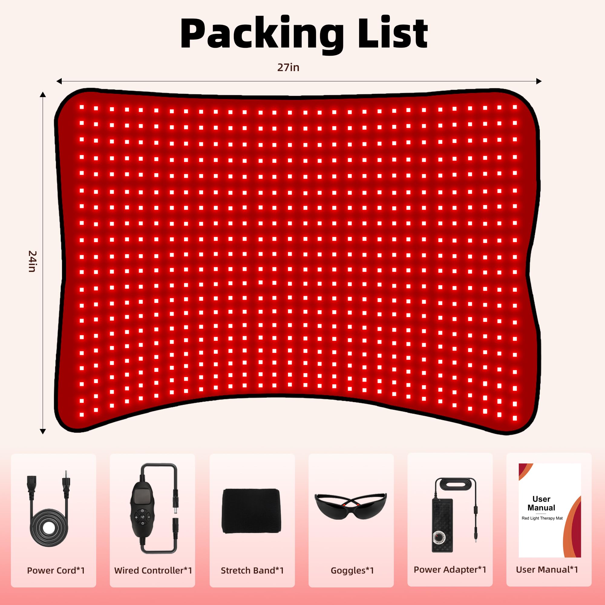 Morespond complete kit for red light therapy mat with everything you need