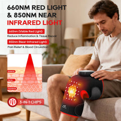 Morfone knee massager heat panel for comfort during long days