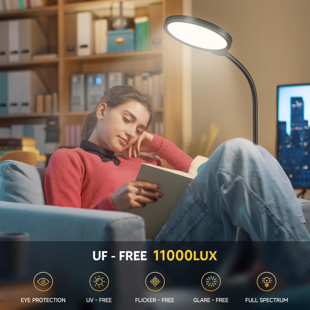 Morfone light-therapy-lamp with 360° neck adjustable lighting from any angle