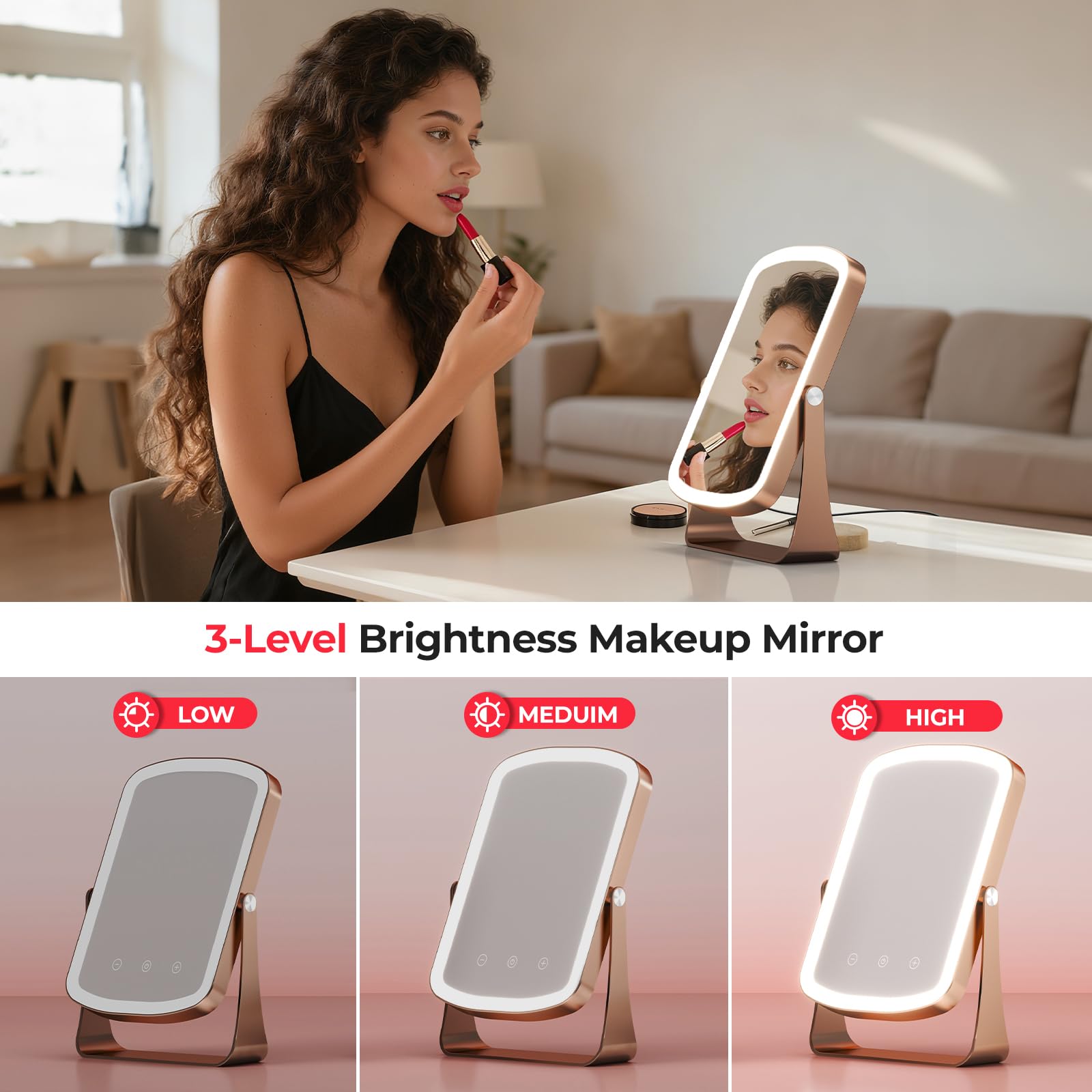 Morfone red light panel brightness settings let you customize intensity.