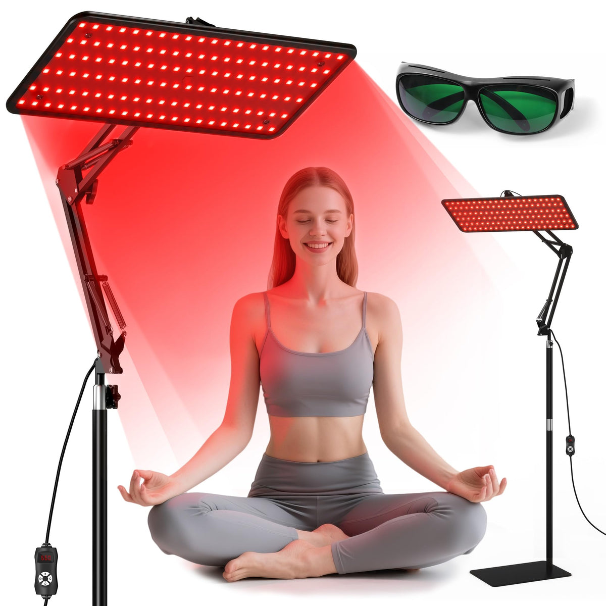Morfone red light therapy panel front view for at-home skincare benefits.