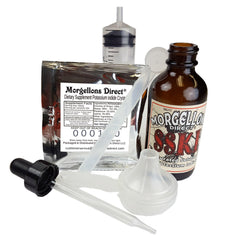Morgellons Direct SSKI kit contents arranged for precise mixing.