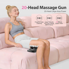 Morlivan device in use on back and legs for soreness relief