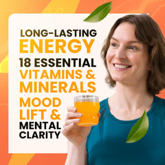 Glass with orange burst mix ready to energize during training.