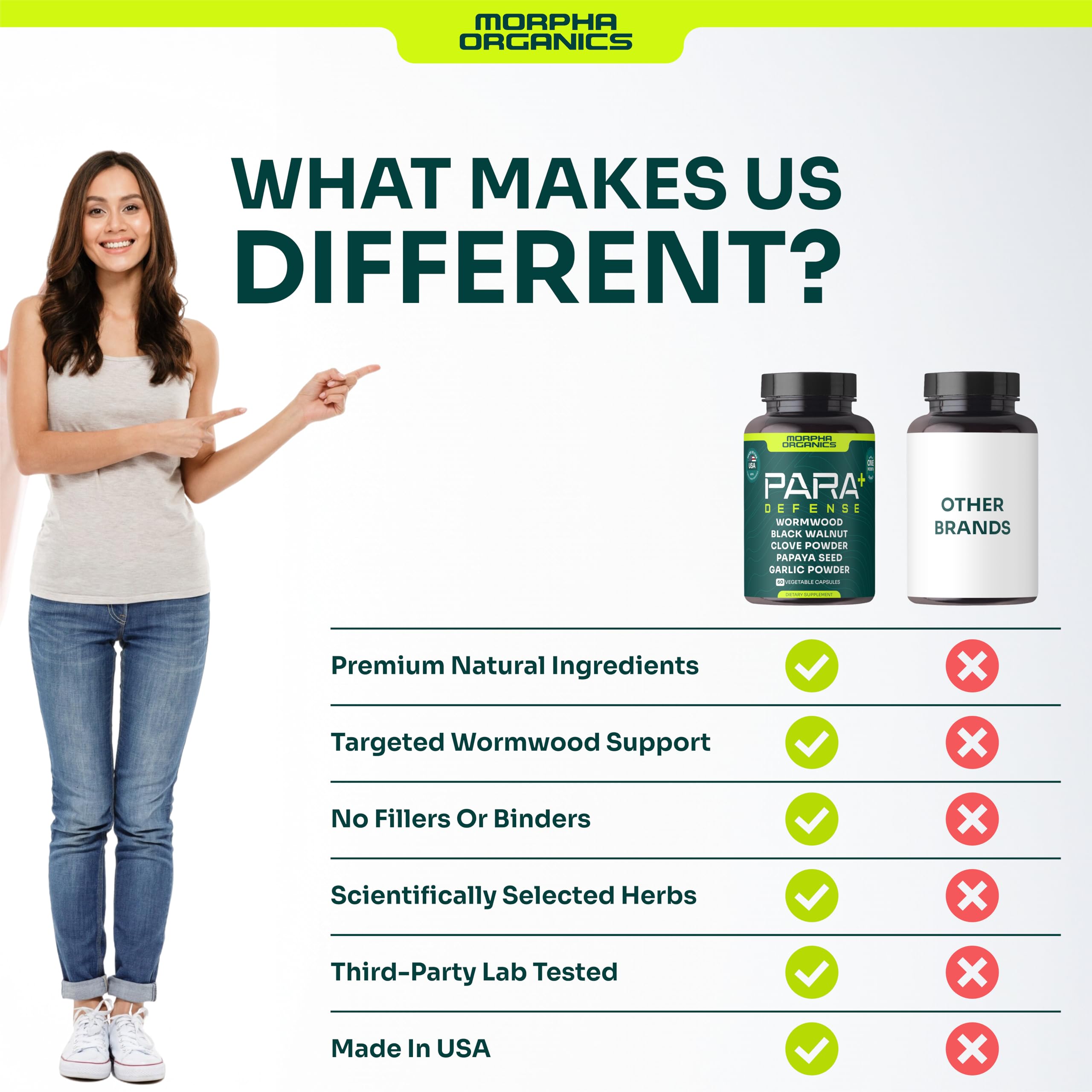 Morpha Organics Para Defense Clove capsules close-up for digestive comfort.