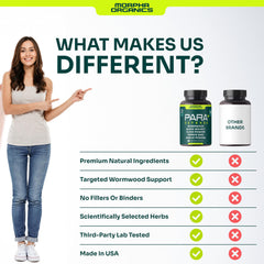 Morpha Organics Para Defense Clove capsules close-up for digestive comfort.
