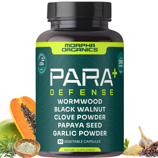 Morpha Organics Para Defense Digestive Cleanse bottle for daily digestive support.