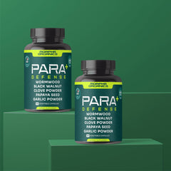 Morpha Organics Para Defense Garlic capsules close-up for gentle digestive support.