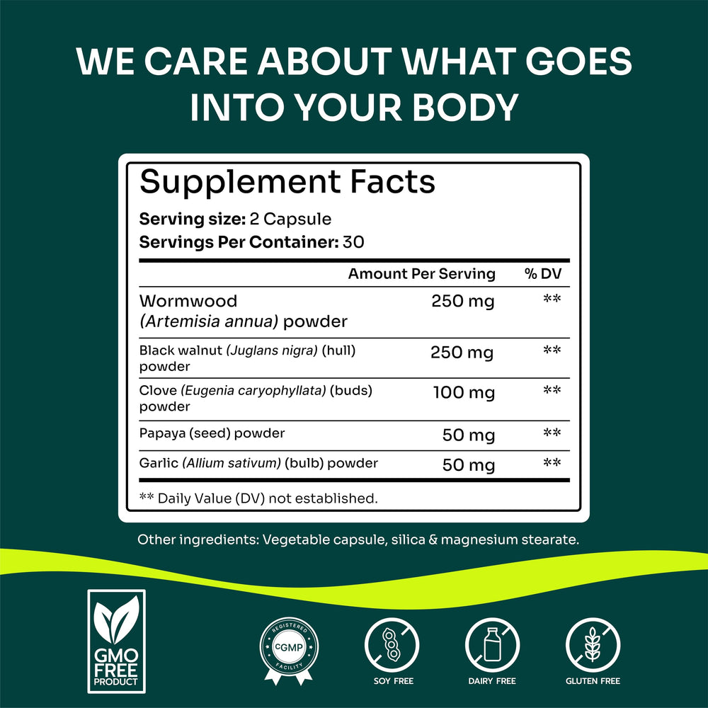 Morpha Organics Para Defense Papaya seed capsules close-up aiding digestion.