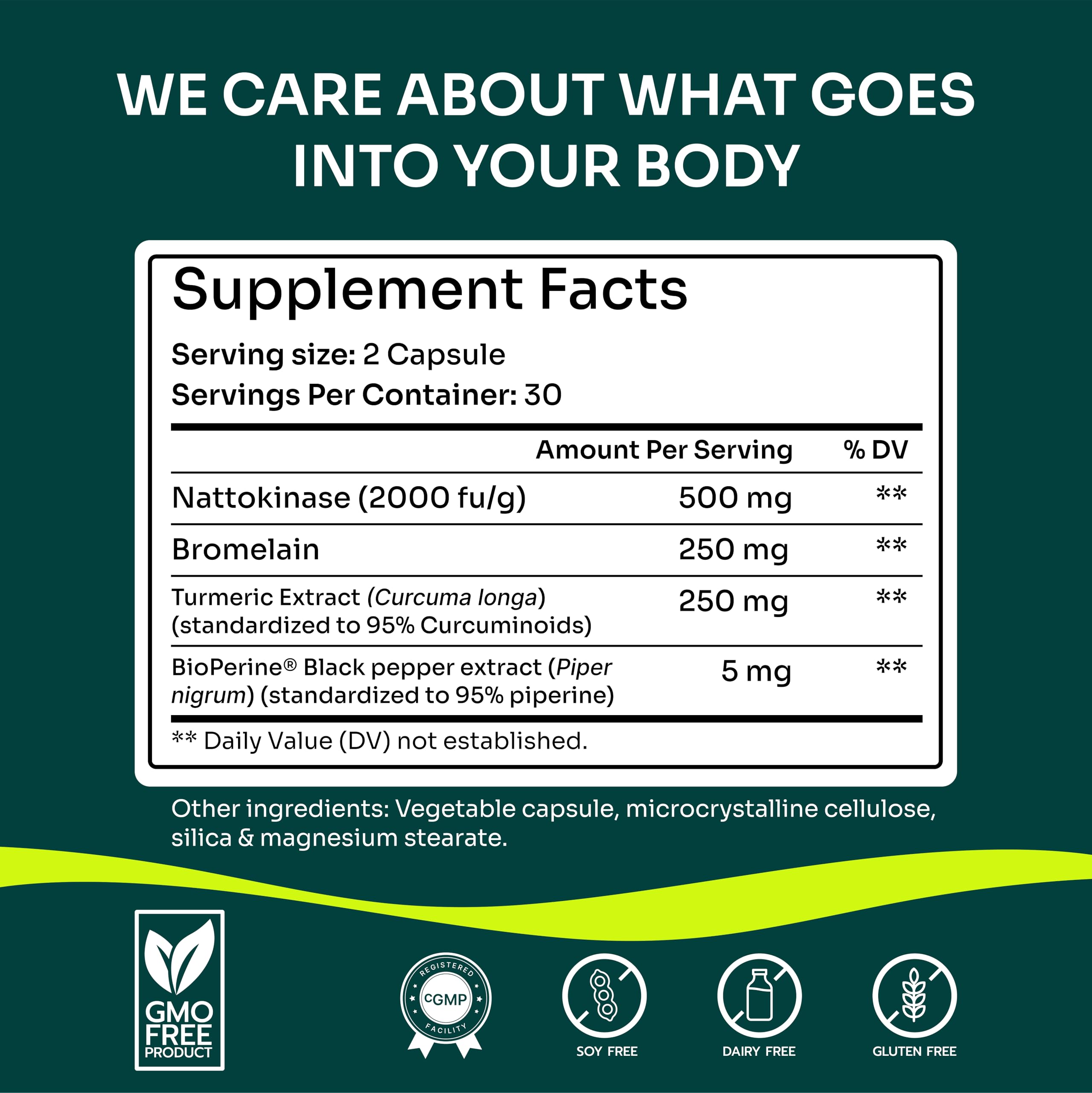 Nattokinase ingredient focus in Spike Cleanse capsule for natural cleansing support.