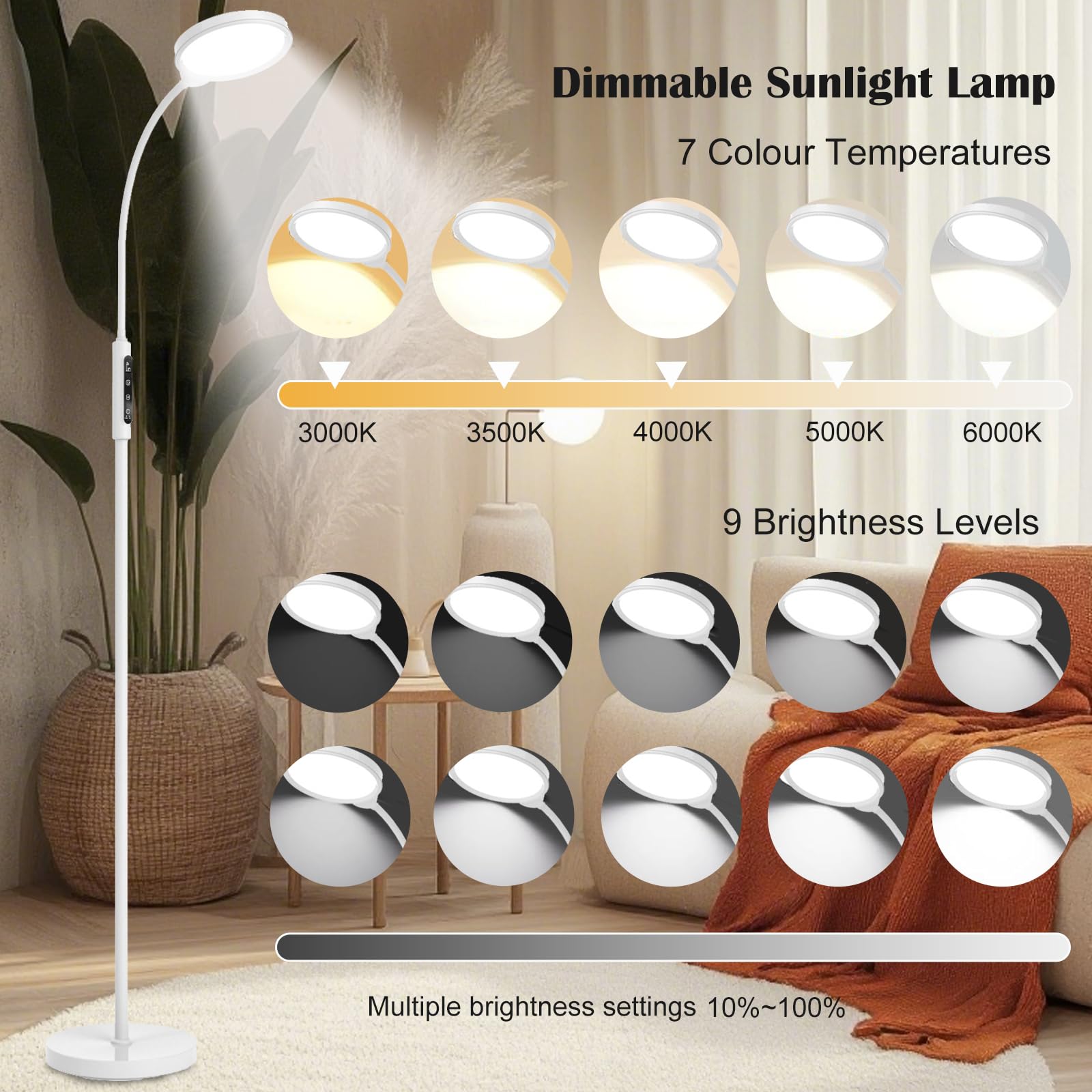 Morpholife 3in1 floor lamp with gooseneck offers flexible positioning