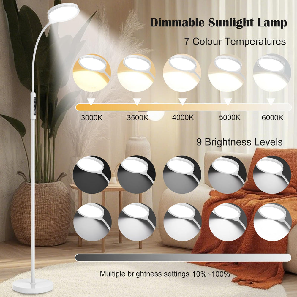 Morpholife 3in1 floor lamp with gooseneck offers flexible positioning