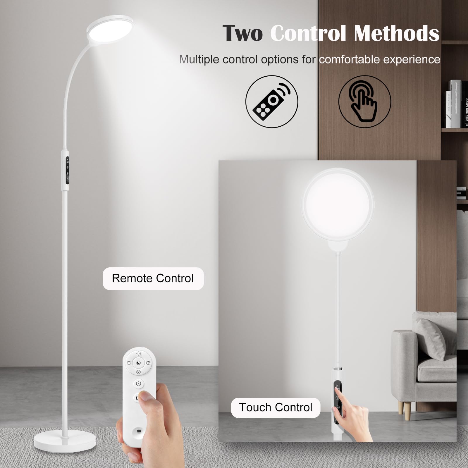 Morpholife light therapy lamp remote control enables easy brightness and mode adjustments