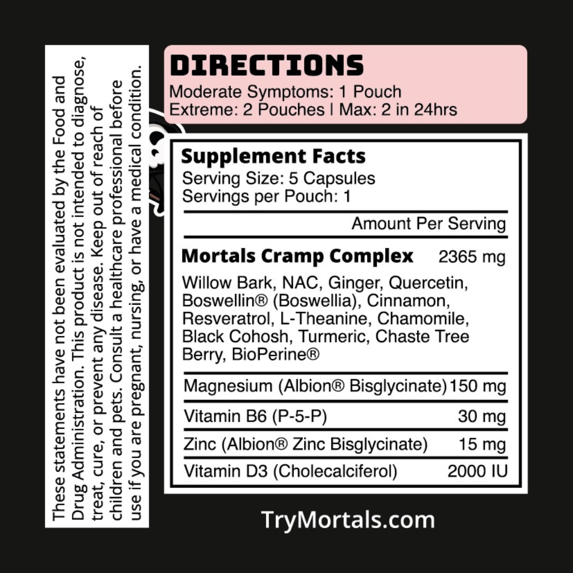 Mortals Cramp Crusher single serving pouch ready for travel