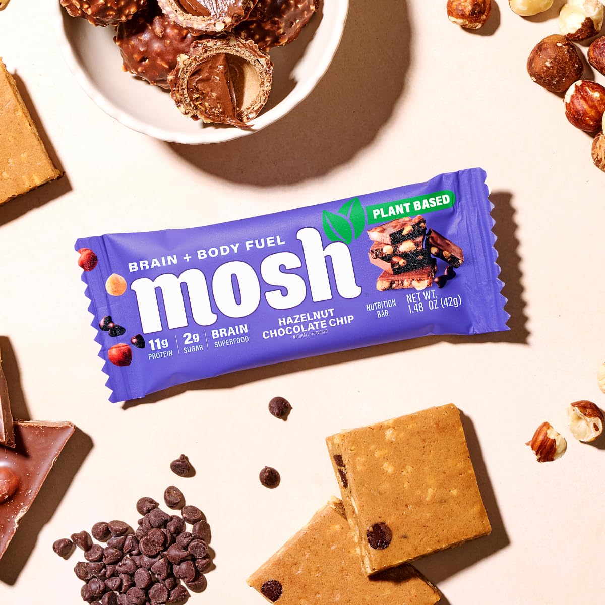 On-the-go MOSH bar, perfect for quick energy during busy days.