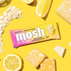 MOSH bar on desk during work, a potential focus support snack.