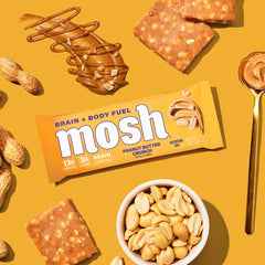 In lunchbox scene, MOSH bar shows keto-friendly fueling on the go