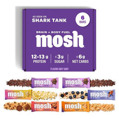 MOSH variety pack keto bars on display for brain-healthy snacking.