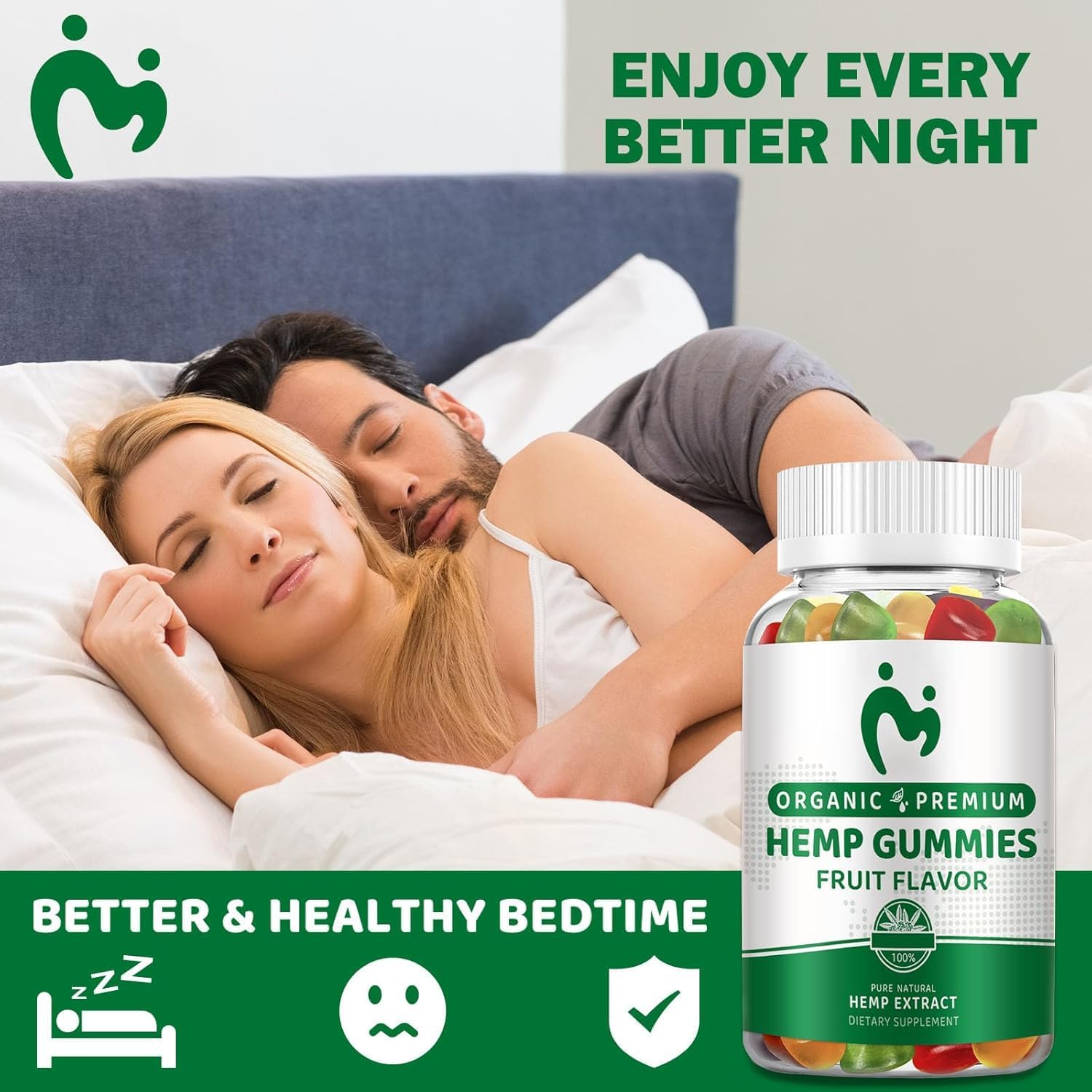 MOSRAY Hemp Gummies serving on table suggests a calm, ready-to-use nightly ritual.