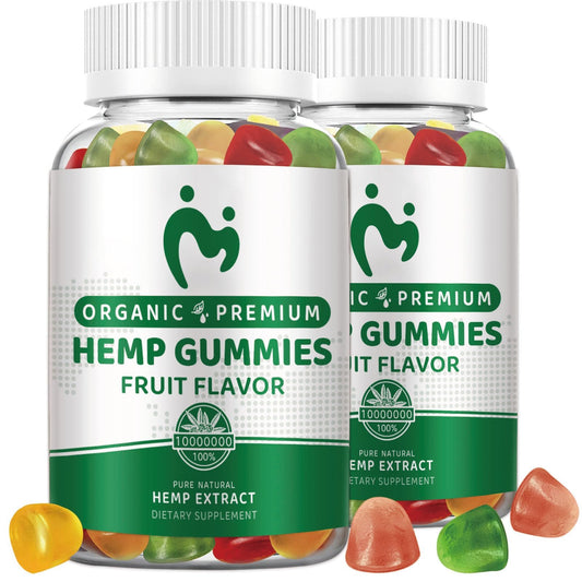 MOSRAY Hemp Gummies packaging highlights organic hemp extract for daily calm and relaxed evenings.