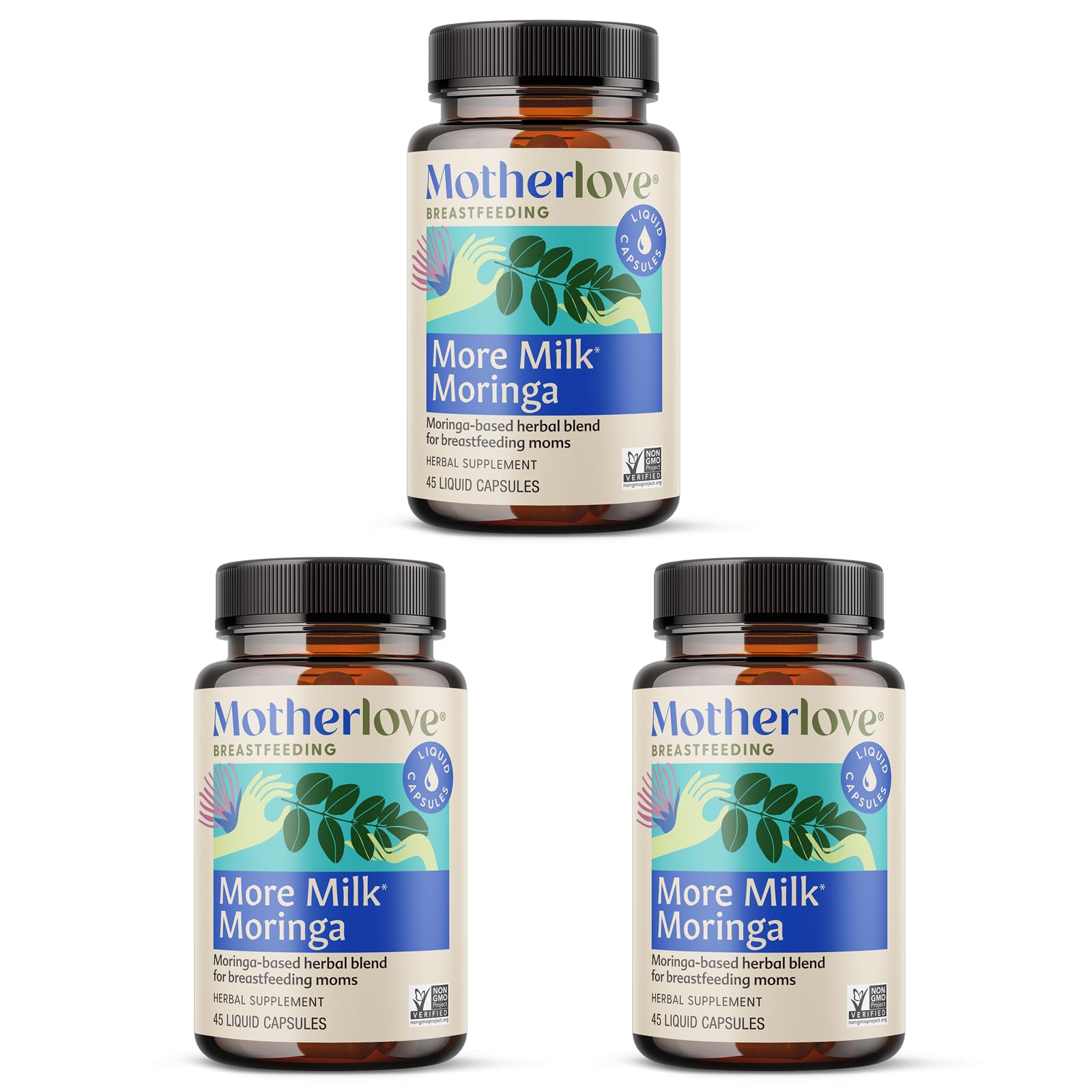 Motherlove More Milk Moringa bottle front for lactation support