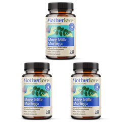 Motherlove More Milk Moringa bottle front for lactation support