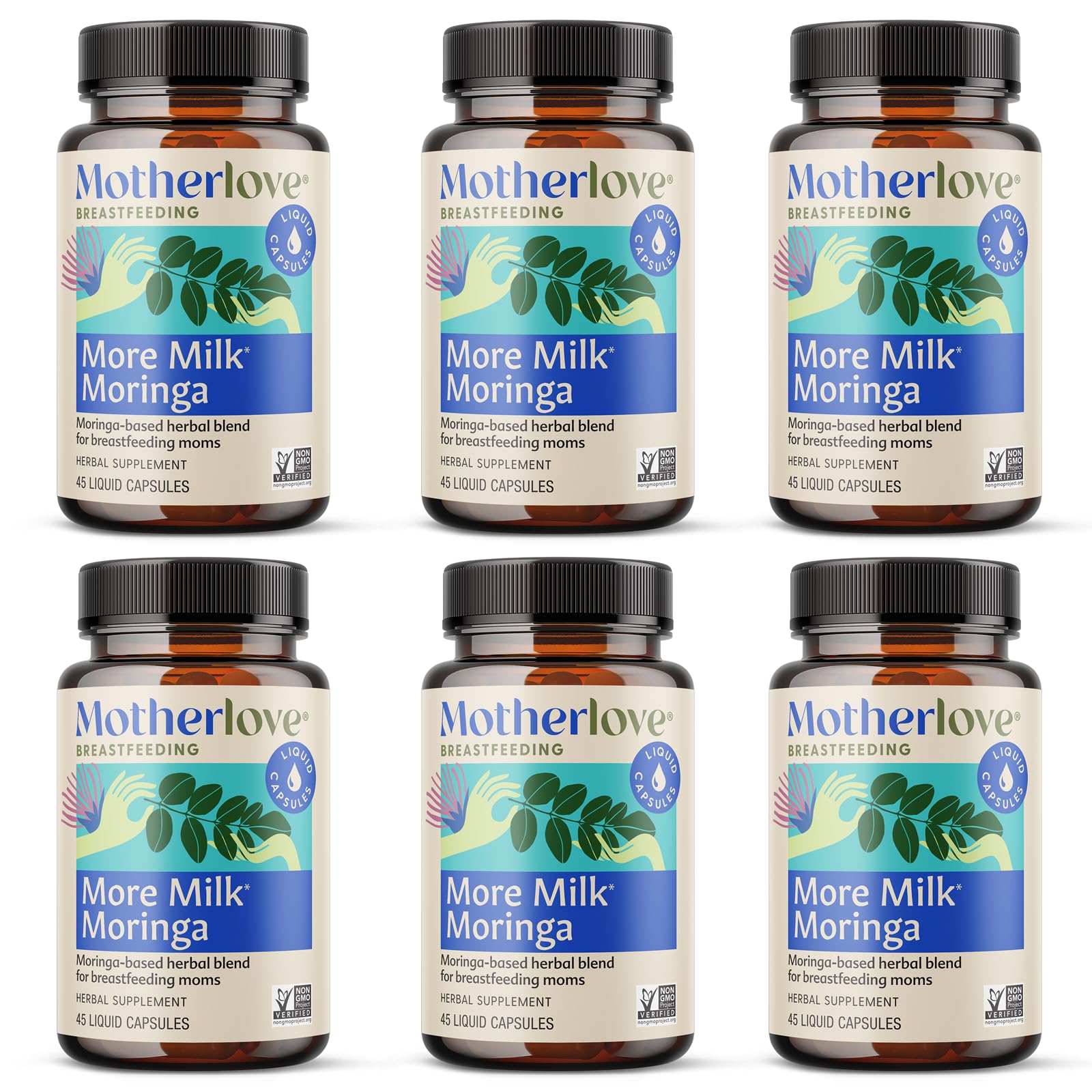 Motherlove More Milk Moringa bottle with organic herbs for lactation support