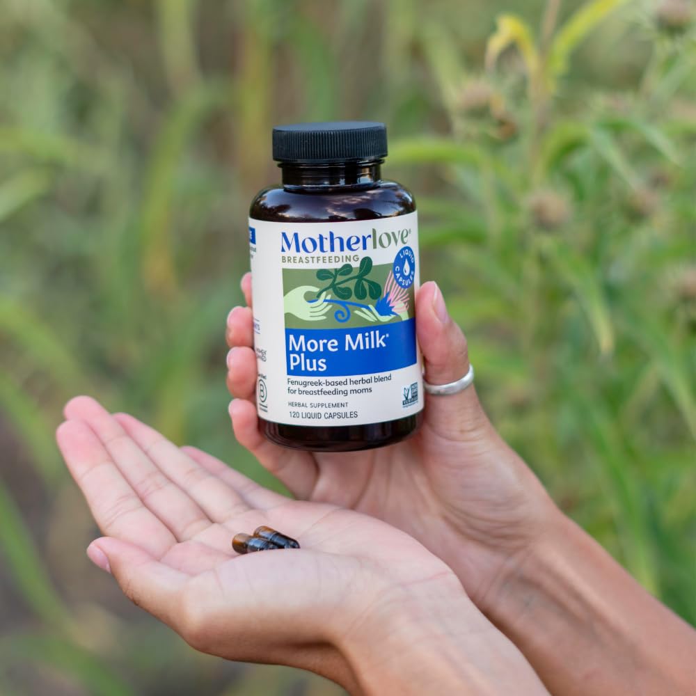 Motherlove More Milk Plus ingredients panel highlights vegan ingredients and sunflower lecithin