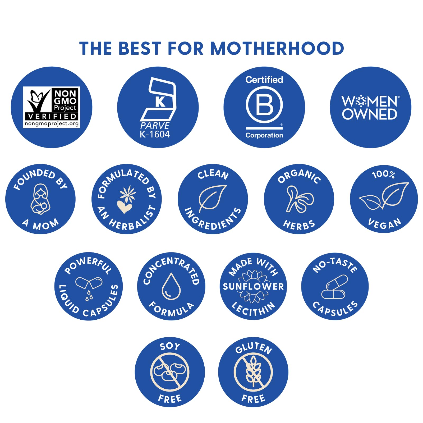 Motherlove More Milk Plus Women-Owned B-Corp seal displayed.