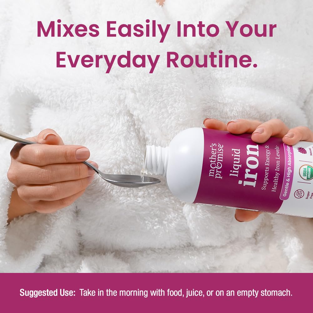 Mother’s Promise dropper-dispensing liquid iron for comfortable, precise daily dosing