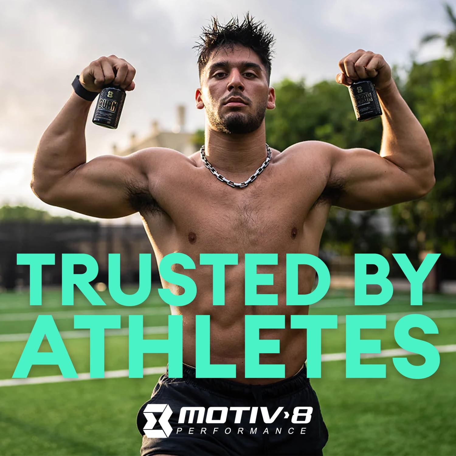 Motiv-8 capsules closeup suitable for easy daily pre-workout use and energy