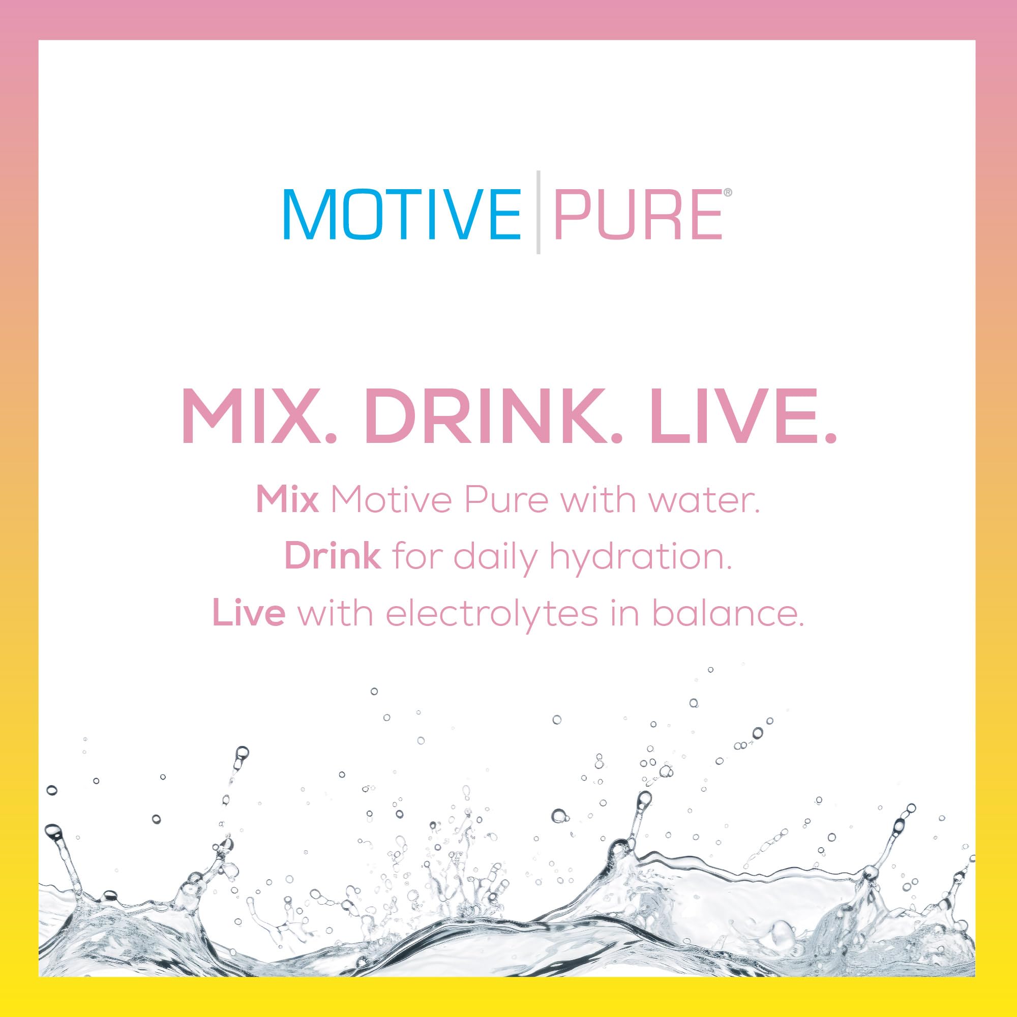 MOTIVE PURE pink lemonade electrolyte in glass with ice