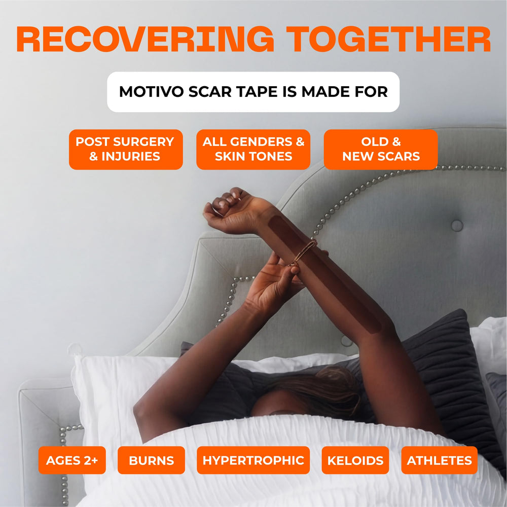 Motivo Scar Care 20-strips pack highlights ample supply for ongoing use.